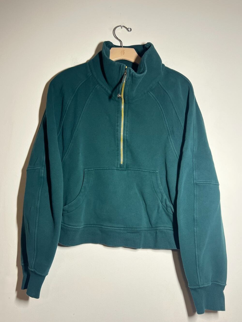 Lululemon EUC Storm Teal Scuba Oversized Funnel Neck 1/2 Zip Sweatshirt XL/XXL